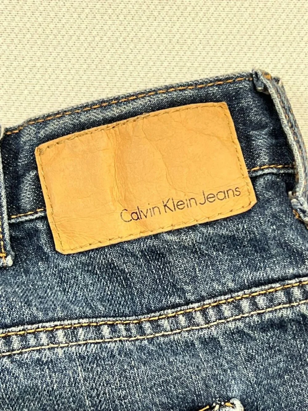 Calvin Klein Men's Bootcut Denim Jeans Stretch Size 38 Blue Dark Wash Pockets